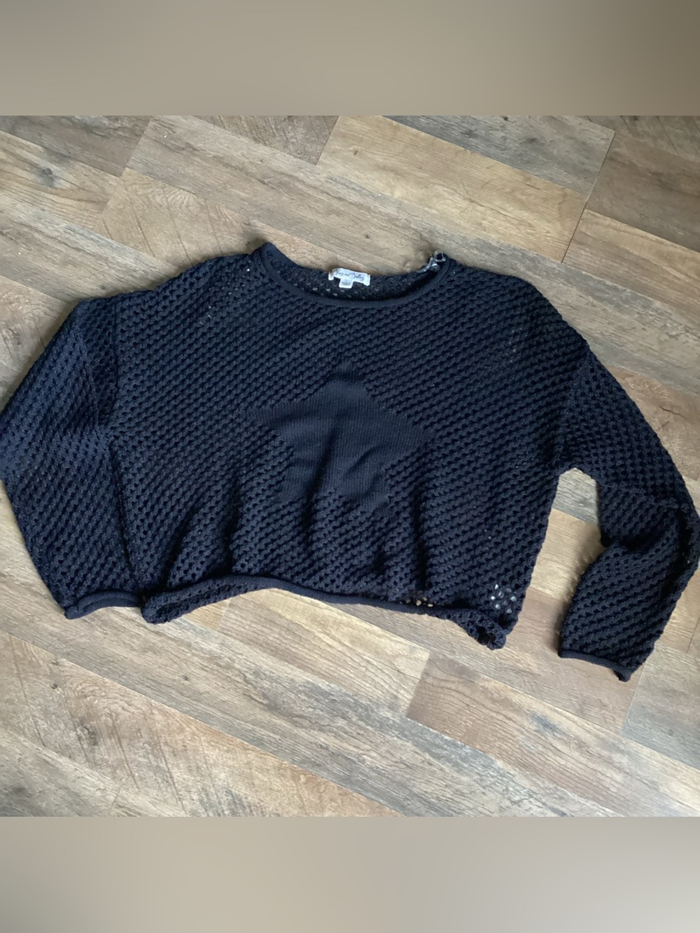 Vine and Valley Black Cropped Knit Sweater